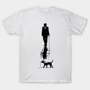Man and Dog Silhouette T-Shirt